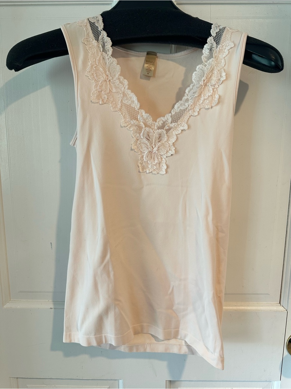 Banana Republic Cream Lace Trim V-Neck Camisole